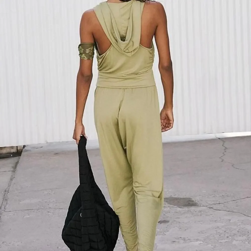 Free People Second Chance Onesie NWOT Size M Sage FP Movement - Picture 2 of 5